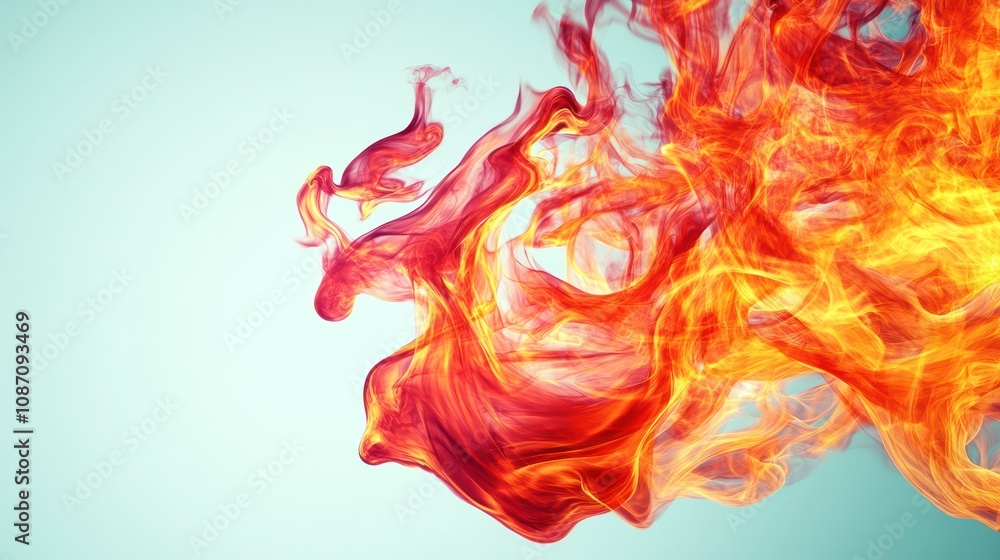 Abstract representation of vibrant flames against a light background. Abstract representation of vibrant flames against a light background.