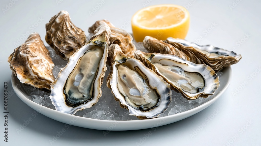 Opulent Oyster Platter Chilled on Ice for Gourmet Dining Experience Opulent Oyster Platter Chilled on Ice for Gourmet Dining Experience