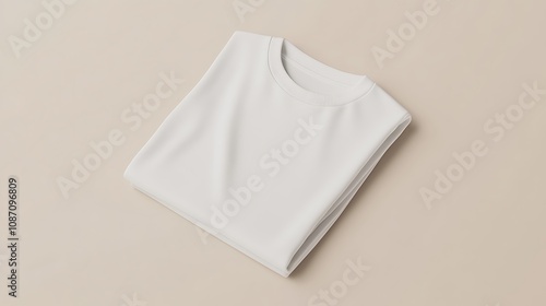 White T-Shirt on Rattan Placemat