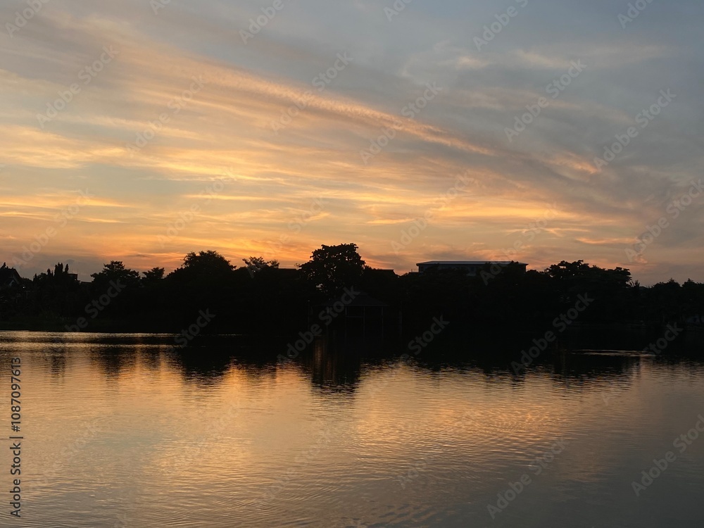 sunset over the river sunset over the river