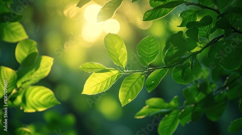 Sunlight Filtering Through Lush Green Foliage