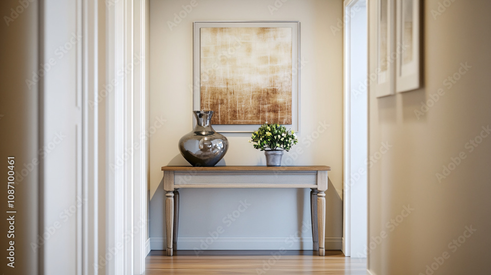 Elegant Hallway Console Table with Decor Elegant Hallway Console Table with Decor