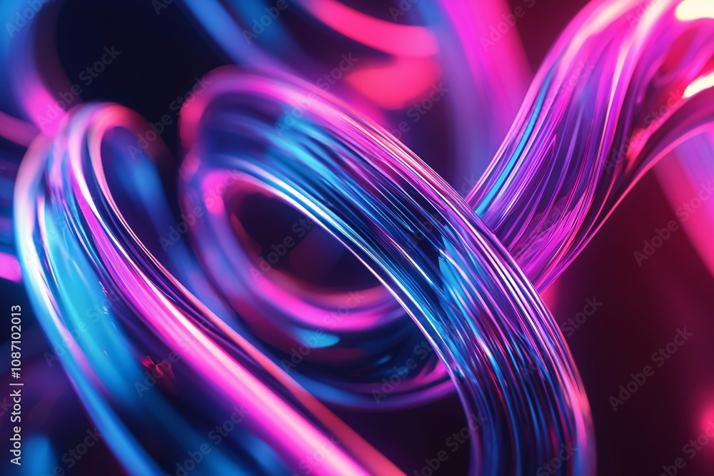 Fluid Abstract Light Play: A Dance of Neon Colors Fluid Abstract Light Play: A Dance of Neon Colors