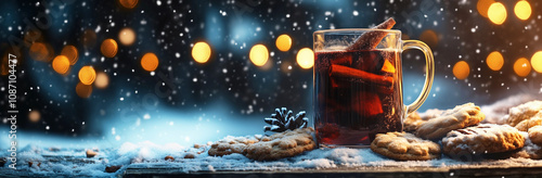 Glühwein mit Zimt und Orange oder Punsch zur Weihnachtszeit