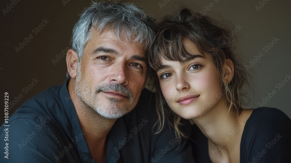 Close-up Portrait of a Father and Daughter Sharing a Tender Moment Close-up Portrait of a Father and Daughter Sharing a Tender Moment