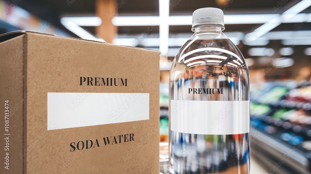 Fototapeta premium A 3d illustration of a custom product display mock-up template design, Empty product mock-up template.