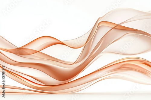 Abstract Orange and Beige Flowing Waves