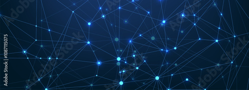 Global network connection concept. Big data visualization. Social network communication in the global computer networks. Internet technology. Business. Science. Vector illustration