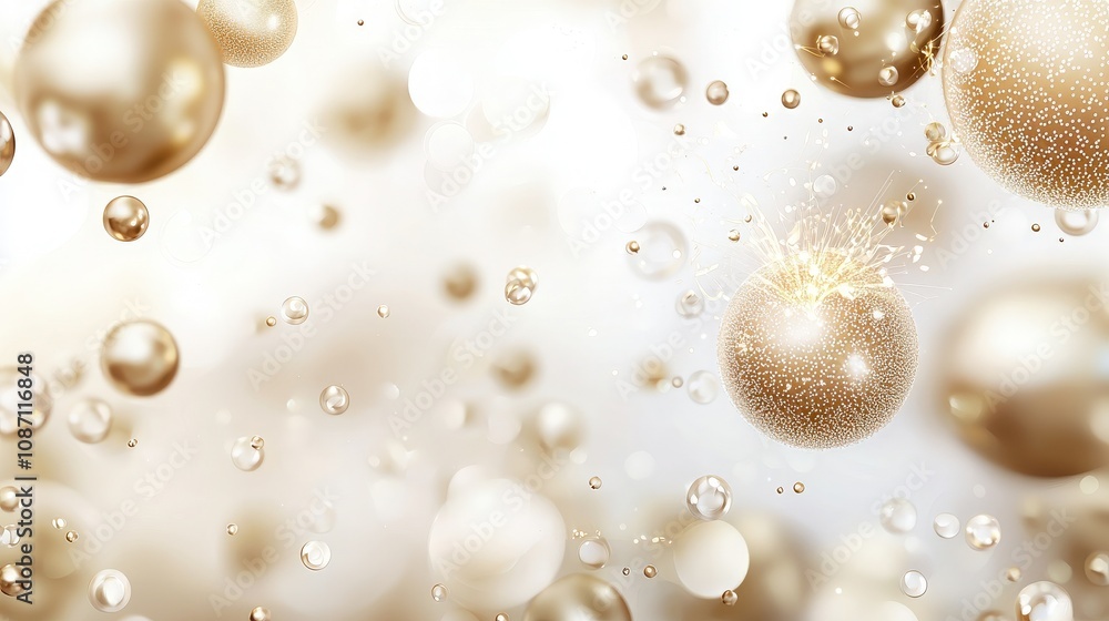 Sparkling Golden Bubbles Abstract Background Sparkling Golden Bubbles Abstract Background