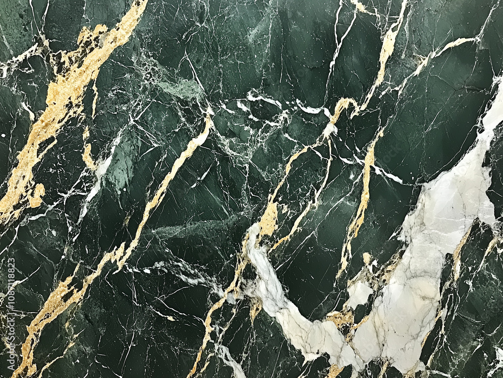 Elegant Green Marble Slab with Veining Elegant Green Marble Slab with Veining