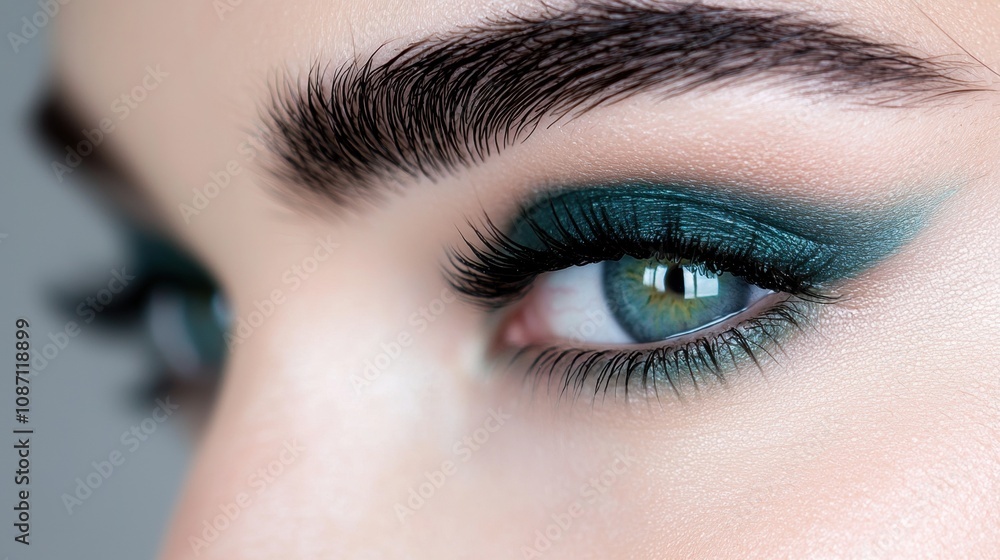 A woman with green eyes and long eyelashes A woman with green eyes and long eyelashes