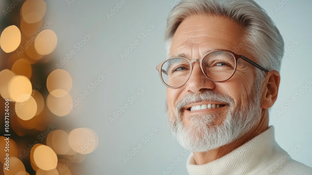 A man with glasses is smiling and looking at the camera A man with glasses is smiling and looking at the camera