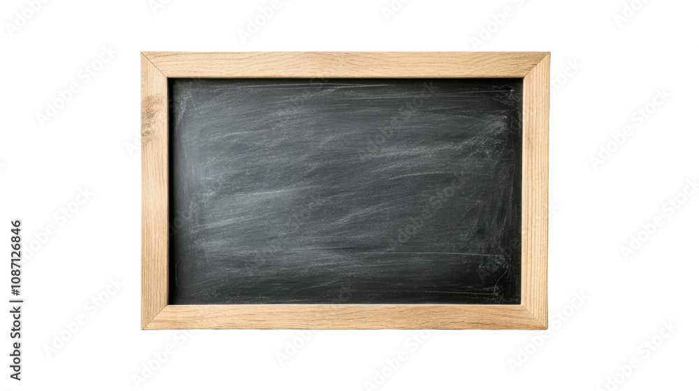 A blank chalkboard in a wooden frame ready for creative lessons in a classroom setting during daytime A blank chalkboard in a wooden frame ready for creative lessons in a classroom setting during daytime