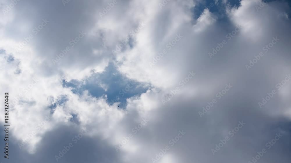 Big bright cloud moves across sky, cloudscape in time lapse Big bright cloud moves across sky, cloudscape in time lapse
