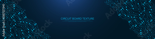 Artificial Intelligence with circuit electric line style. Digital futuristic machine learning design. AI graphic design for website, banner, header, social media, mobile app, UI. Vector illustration