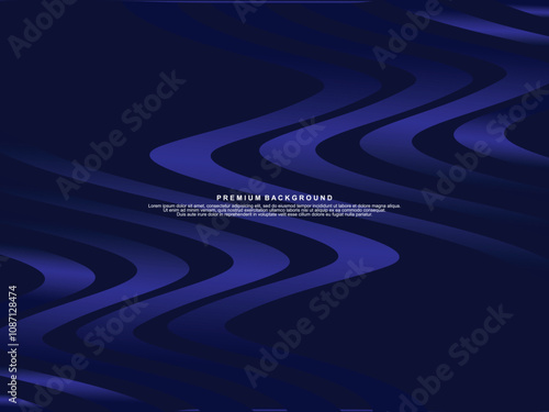 Blue Web Banner template waving design. advertising banner layout. Vector horizontal template for digital luxury business banner, contemporary formal invitation, luxury voucher, certificate, etc.