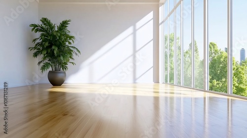 Bright and Airy Open-Concept Living Space with Natural Light and Minimal Design