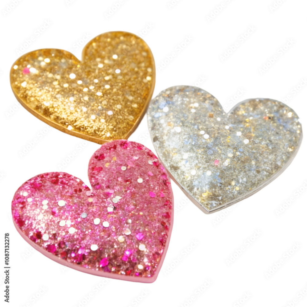 Obraz premium different color hearts on transparent background