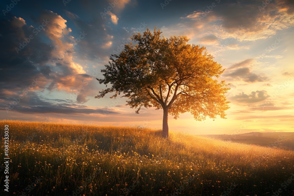 Obraz premium Landscape, Background, Generative AI