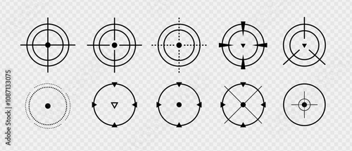 Target and aim icon. Aim gun. Red Crosshair. Shooting of firearms. Drawing aim. Precisely target. Successfully target
