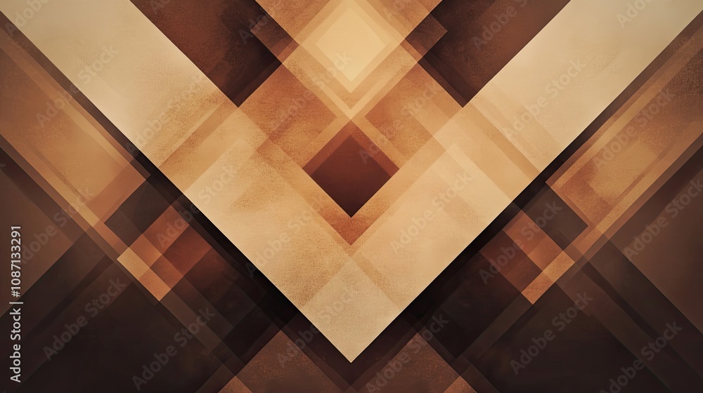 Abstract Geometric Pattern with Intersecting Brown and Beige Shapes Abstract Geometric Pattern with Intersecting Brown and Beige Shapes