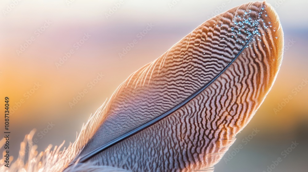 Close-up of a feather showcasing intricate patterns and textures. Close-up of a feather showcasing intricate patterns and textures.