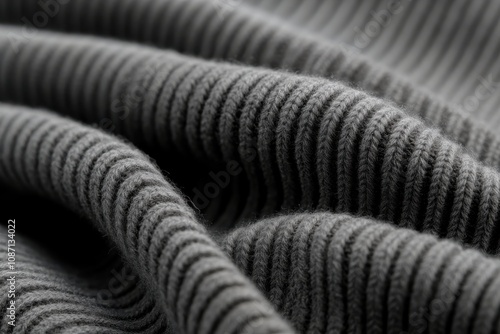 Wallpaper Mural Image displaying soft grey fabric texture with detailed ribbing, ideal for highlighting material quality and textile artistry, suitable for fashion presentations. Torontodigital.ca