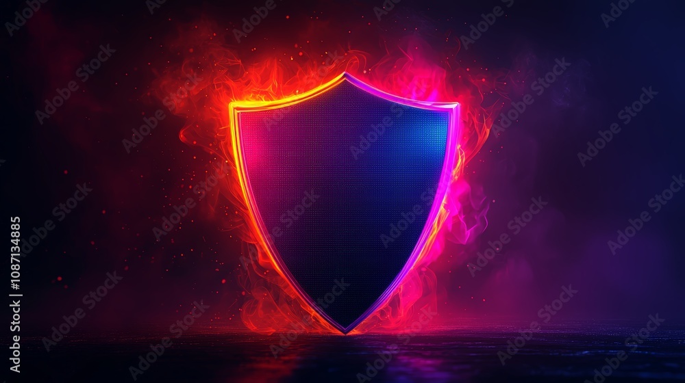 Fototapeta premium Privacy Shield with Glowing Futuristic Interface
