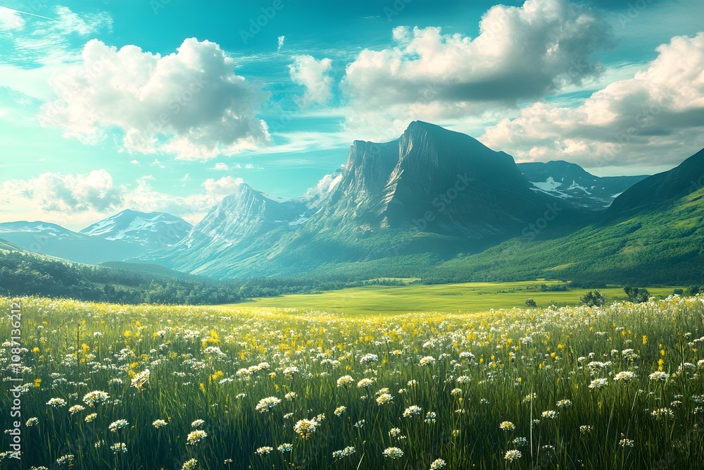 Fototapeta premium Landscape, Background, Generative AI