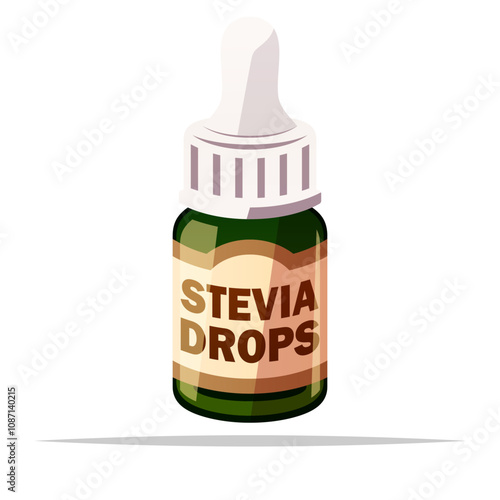 Stevia drops liquid sweetener vector isolated illustration