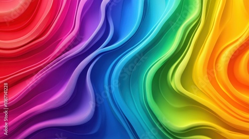 vibrant rainbow gradient with waves, high contrast, seamless background, energetic vibe, bold colors, cheerful atmosphere