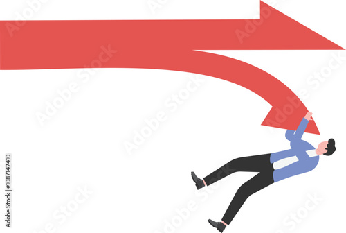 Businessman caught the split arrow


