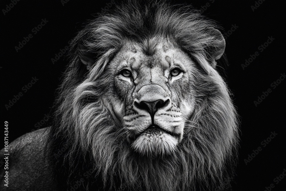 Majestic Lion Portrait: A Study in Strength and Grace Majestic Lion Portrait: A Study in Strength and Grace