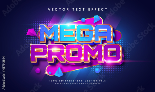 Mega sale editable vector text effect, suitable for promotion product or marketing needs.