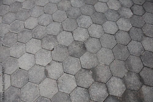 A surface made up of hexagonal tiles