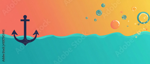 Hope Anchors The Soul Flat Design Flat Style Vector photo