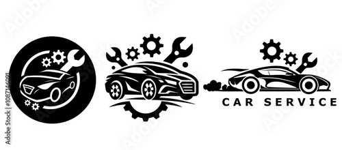 car service logo set. simple vector logo design for car service. 