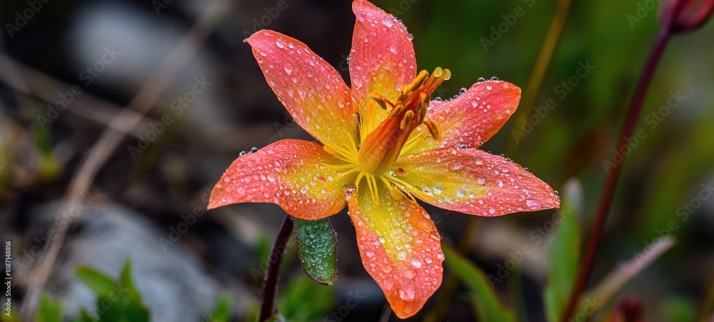 Dew-Kissed Lily: A Burst of Autumnal Hues Dew-Kissed Lily: A Burst of Autumnal Hues
