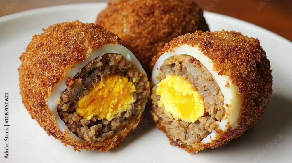 Savory Stuffed Meatballs with Egg Center Savory Stuffed Meatballs with Egg Center