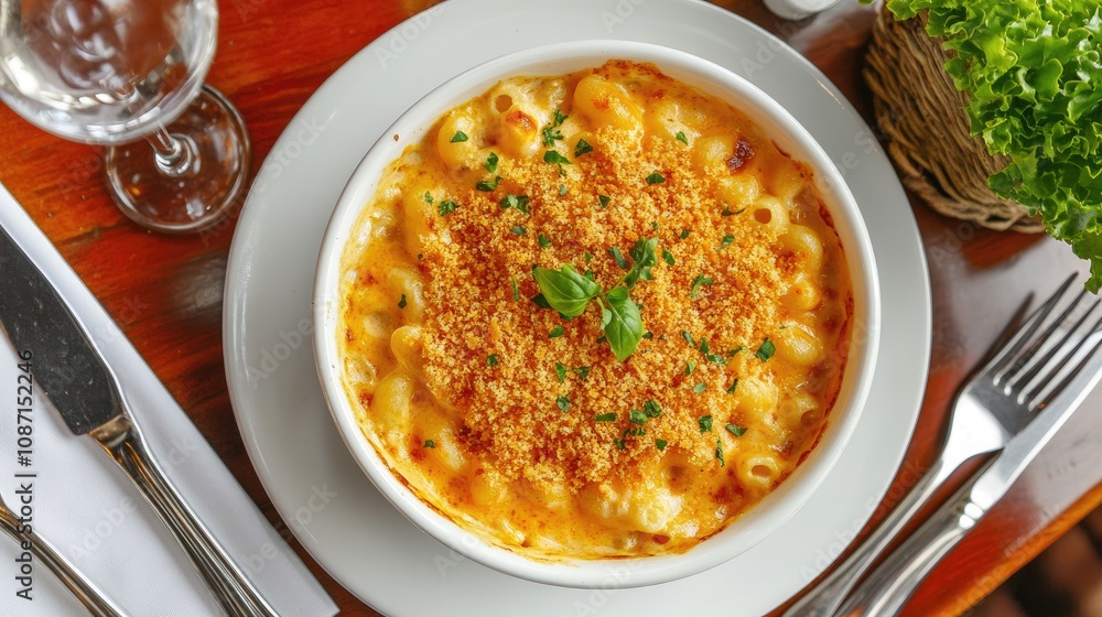 Creamy Macaroni with Golden Crust and Fresh Herbs Creamy Macaroni with Golden Crust and Fresh Herbs