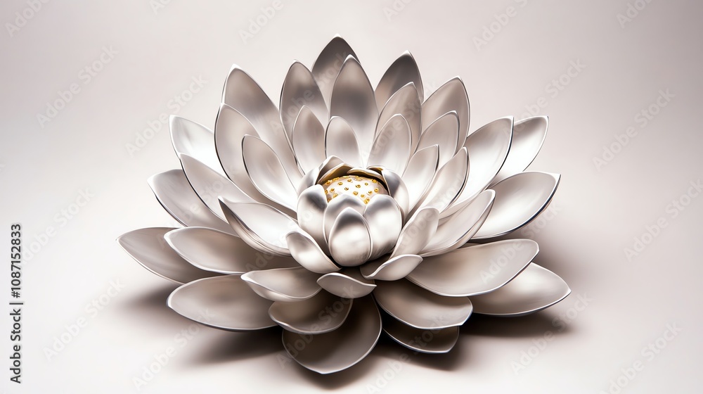 Elegant white lotus flower on a pristine white background. Elegant white lotus flower on a pristine white background.