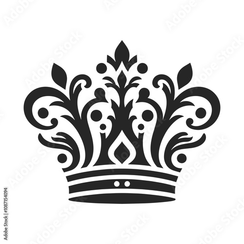 Classic Black Crown Silhouettes, Premium Vector Representing Authority and Prestige on Neutral Backgrounds