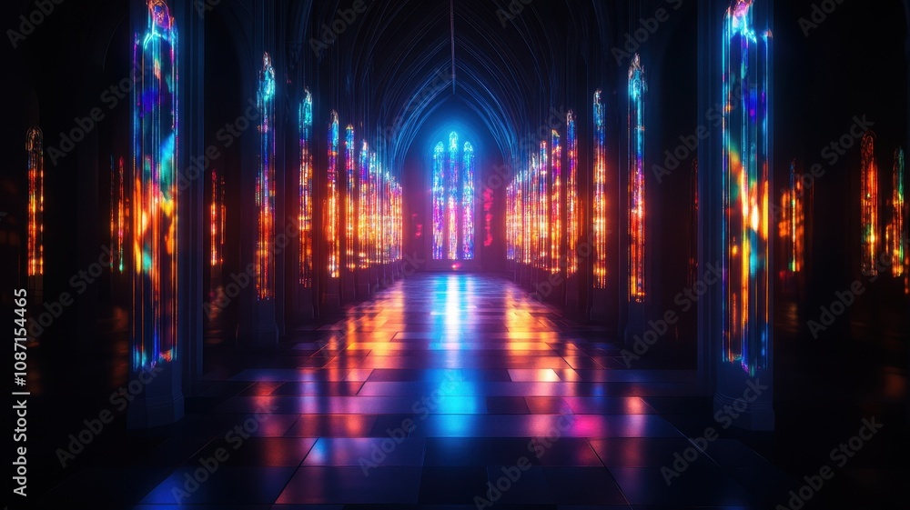 Narrow gamma lights reflecting beautifully on a tranquil surface, creating a mesmerizing visual display. Narrow gamma lights reflecting beautifully on a tranquil surface, creating a mesmerizing visual display.