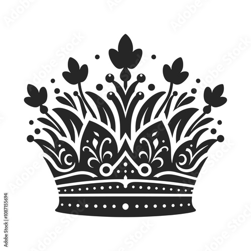 Stylish Crown Vector, Black Silhouettes of Diverse Crown Designs for Marketing and Branding
