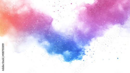 Watercolor galaxy texture against transparent background for creating dreamy and ethereal backgrounds in digital designs