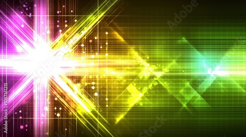 Dynamic light patterns digital space abstract art colorful environment vibrant view visual concept for tech innovation