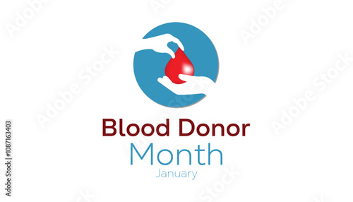 Free Download National Blood Donor Month observed each year during January. Healthcare Medical Awareness concept. Vector template for banner, greeting card, poster with background. - GFXLoad