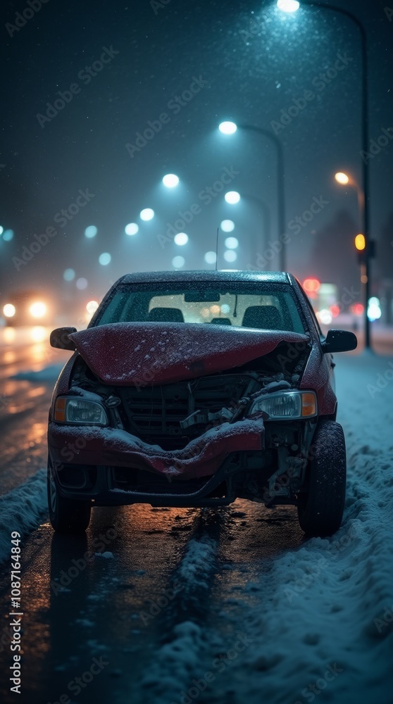 Winter Night Collision Winter Night Collision