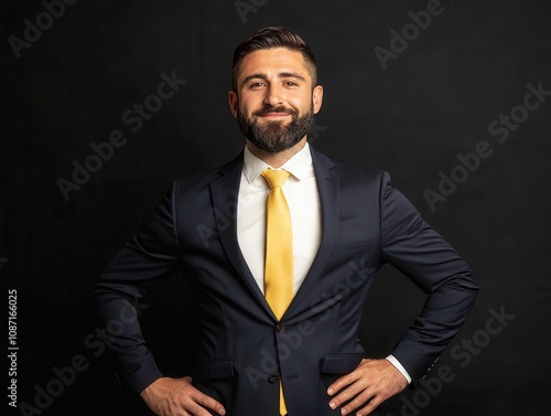 Professional man in suit studio setting portrait photography confident appearance business concept