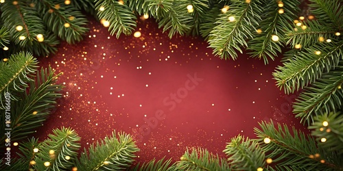 christmas background with christmas tree and decorations